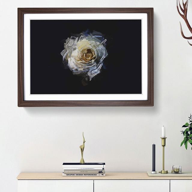 A Crisp White Rose in Abstract - Picture Frame Graphic Art Print East Urban Home Frame Option: Walnut Framed, Size: 48cm H x 65cm W x 2cm D on Productcaster.