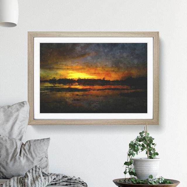 Sunset View Vol.3 - Picture Frame Painting East Urban Home Frame Option: Oak Framed, Size: 36cm H x 48cm W x 2cm D on Productcaster.