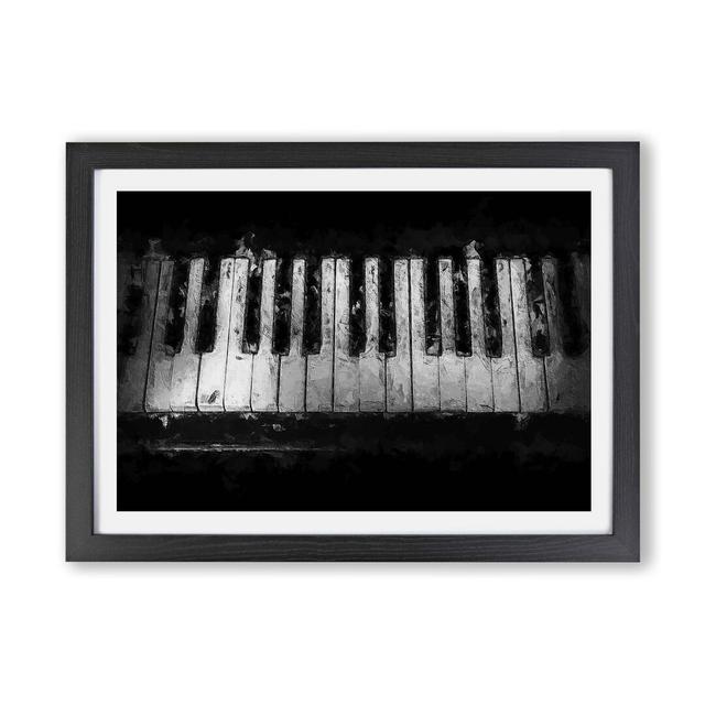 'Broken Piano Keys' - Picture Frame Painting Print on Paper East Urban Home Size: 24cm H x 33cm W x 2cm D, Frame Option: Black on Productcaster.