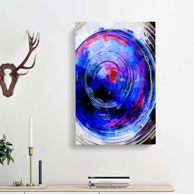 Heartbeat Ripples in Abstract - Wrapped Canvas Painting Print East Urban Home Size: 91cm H x 60cm W x 3cm D on Productcaster.