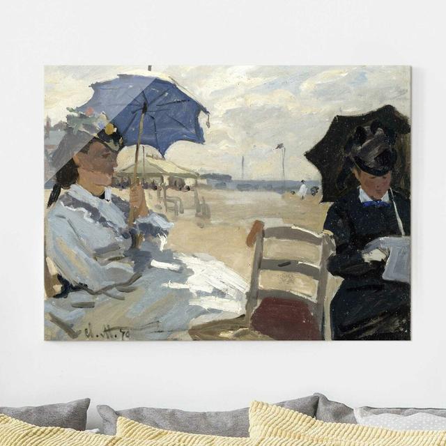 Glasbild On the Beach of Trouville von Claude Monet East Urban Home Größe: 75 cm H x 100 cm B on Productcaster.