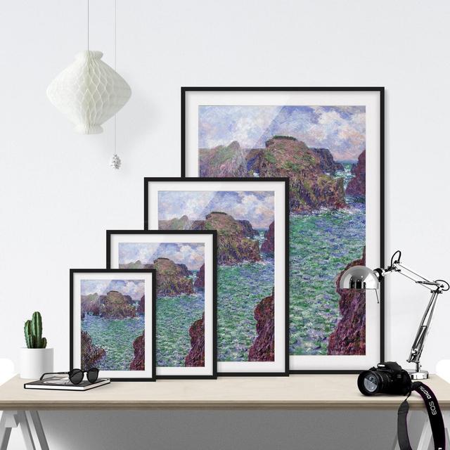 Port Goulphar by Claude Monet - Picture Frame Painting Print on Paper East Urban Home Frame Options: Matt black, Size: 70cm H x 50cm W on Productcaster.