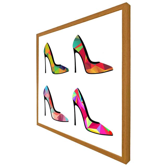 Merrillan Geometric High Heels - Single Picture Frame Print Fairmont Park Size: 61cm H x 61cm W x 4cm D, Frame Colour: Oak Framed on Productcaster.