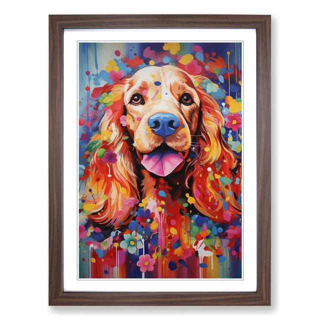 Cocker Spaniel Expressionism No.2 Marlow Home Co. Size: 46cm H x 34cm W, Format: Walnut Framed on Productcaster.