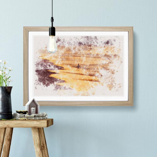 Heading into the Surf - Picture Frame Painting Print East Urban Home Size: 62cm H x 87cm W x 2cm D, Frame Option: Oak Framed on Productcaster.