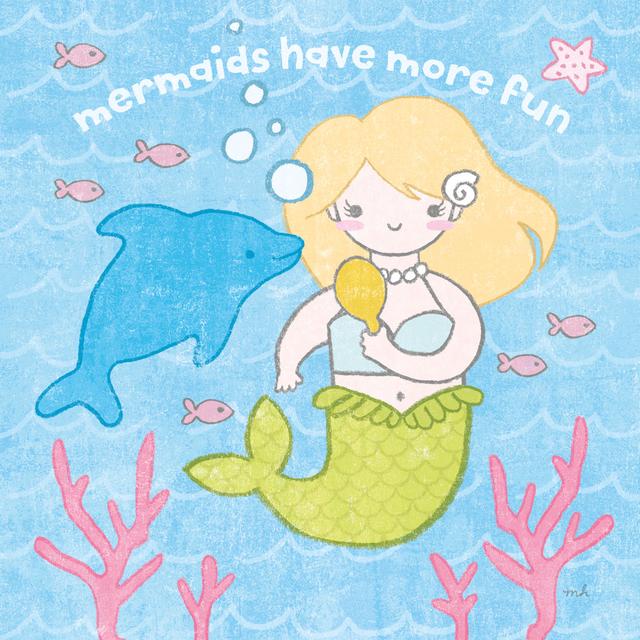 Magical Mermaid IV by Moira Hershey - Wrapped Canvas Painting Zoomie Kids Size: 91cm H x 91cm W x 3.8cm D on Productcaster.