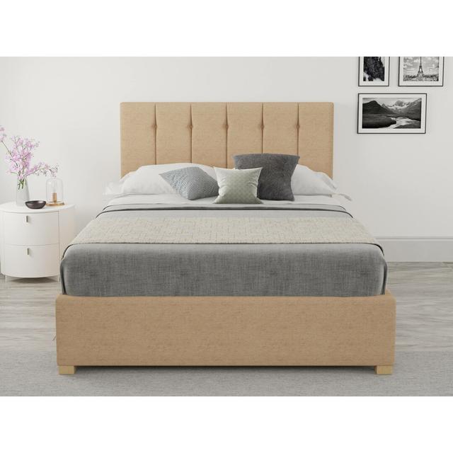 Cecere Upholstered Ottoman Bed Zipcode Design Size: Double (4'6), Colour: Champagne on Productcaster.