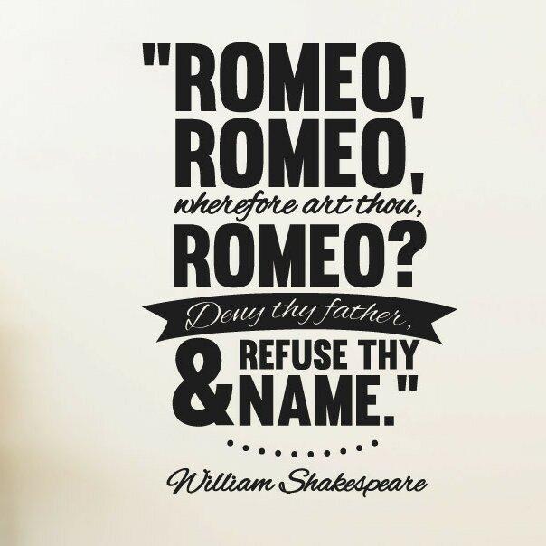 William Shakespeare "Romeo Wherefore Art Thou Romeo" Wall Sticker 17 Stories Size: Medium, Colour: Orange on Productcaster.