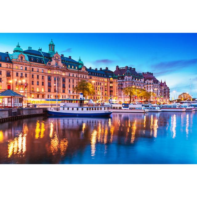 Aznavur Evening Scenery Of Stockholm - Wrapped Canvas Photograph 17 Stories Size: 30cm H x 46cm W x 3.8cm D on Productcaster.