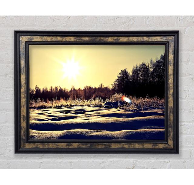 Sunny Snowy Day - Single Picture Frame Print Union Rustic Size: 21cm H x 29.7cm W x 8cm D, Format: Silver/Black Framed Paper on Productcaster.