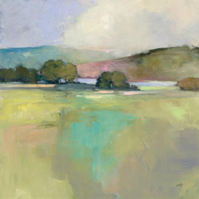 Distant Lake by Julia Purinton - Wrapped Canvas Painting Print Rosalind Wheeler Size: 91cm H x 91cm W on Productcaster.