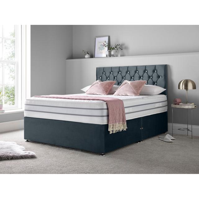 Boltwood Divan Bed Set Rosdorf Park Colour: Steel, Size: Small Single (2'6), Storage Type: Foot-end Drawers on Productcaster.