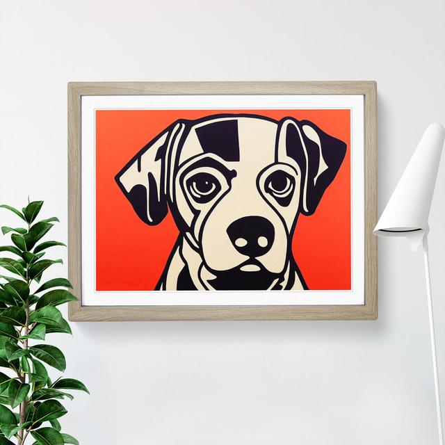 Dog Vol.2 - Single Picture Frame Painting Marlow Home Co. Size: 46cm H x 64cm W x 2cm D, Frame Colour: Oak on Productcaster.