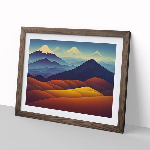 Fancy Mountain Landscape - Single Picture Frame Painting Alpen Home Size: 34cm H x 46cm W x 2cm D, Frame Colour: Walnut on Productcaster.