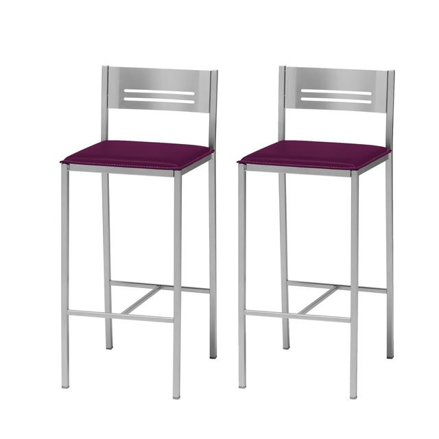 Eleane 60Cm Bar Stool (Set of 2) Ebern Designs Upholstery Colour: Berengena, Seat Height: 70cm on Productcaster.