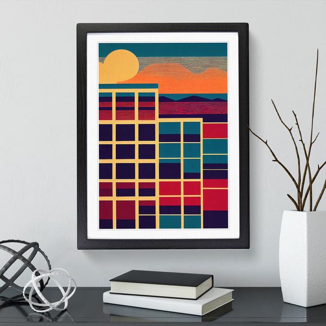 Beautiful Abstract Sunset - Picture Frame Graphic Art 17 Stories Size: 46cm H x 34cm W x 2cm D, Frame Colour: Black Framed on Productcaster.