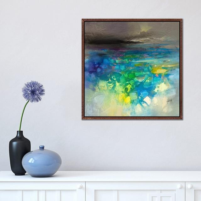 Fluid Dynamics II by Scott Naismith - Painting Print on Canvas 17 Stories Format: Classic Brown Wood Framed, Size: 45.72cm H x 45.72cm W x 3.81cm D on Productcaster.