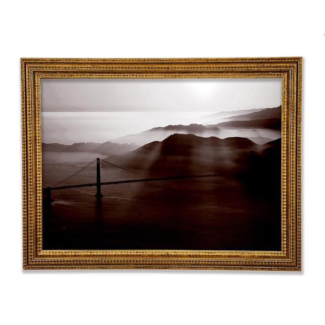 Goldon Gate Bridge Misty Morning Brown Framed Print Highland Dunes Size: 42cm H x 59.7cm W x 3cm D on Productcaster.