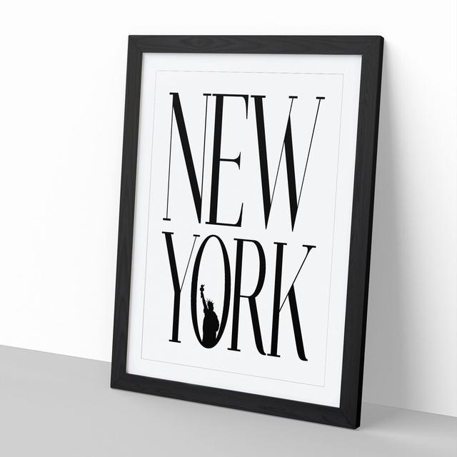 New York - Picture Frame Typography East Urban Home Frame Option: Black Framed, Size: 90cm H x 65cm W x 2cm D on Productcaster.