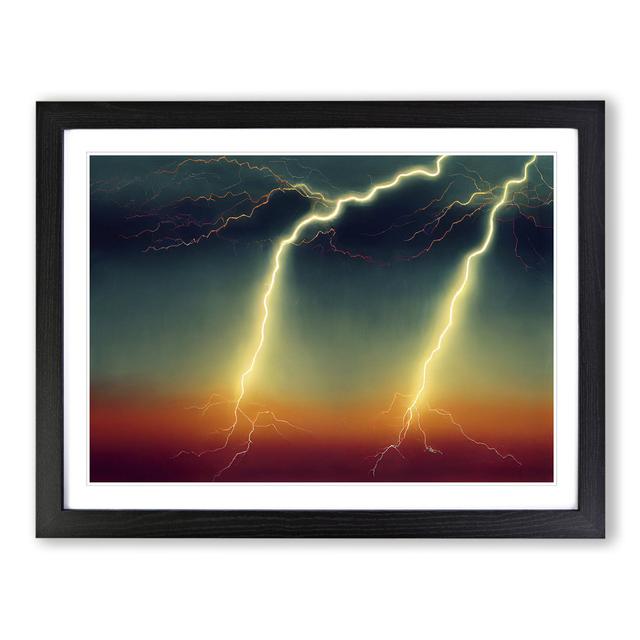 Epic Lightning Bolt - Single Picture Frame Print Metro Lane Frame Colour: Black, Size: 34cm H x 46cm W x 2cm D on Productcaster.