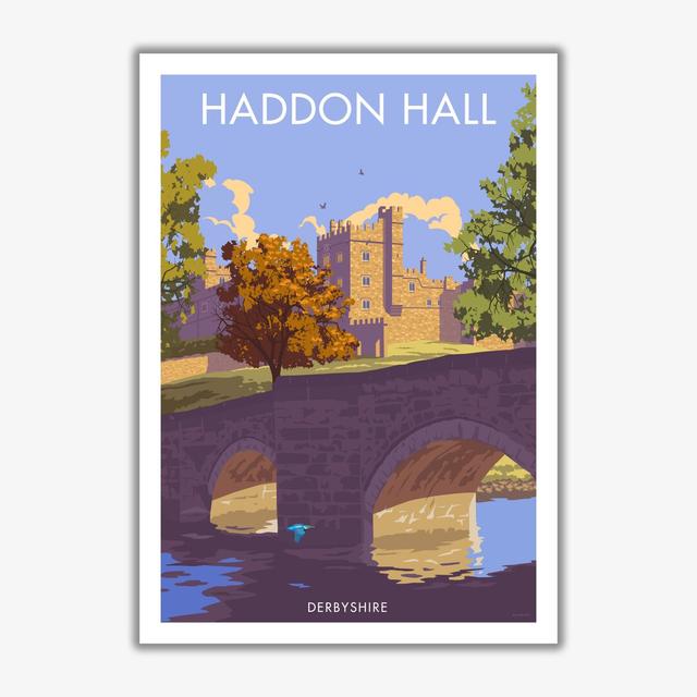 Haddon Hall Derbyshire - Graphic Art Print 17 Stories Frame Option: No Framed, Size: 40cm H x 30cm W x 3cm D on Productcaster.