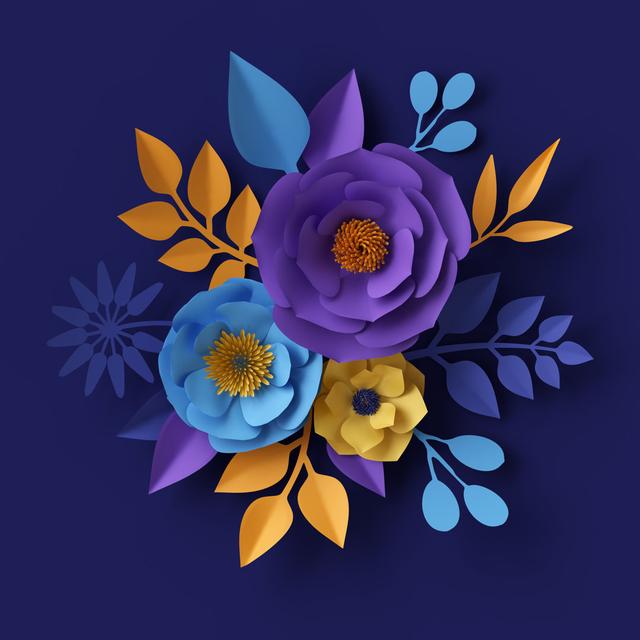 Paper Flowers by Wacomka - Wrapped Canvas Photograph ClassicLiving Size: 76cm H x 76cm W on Productcaster.