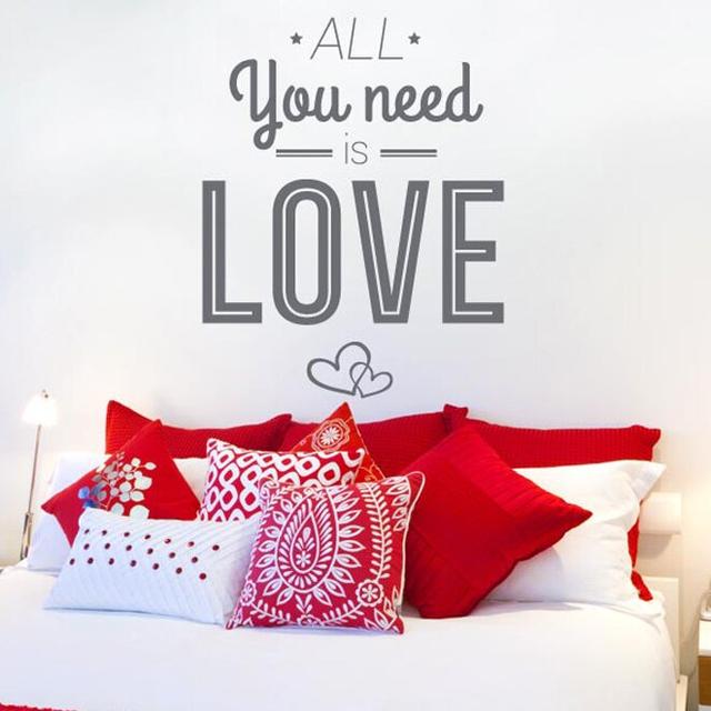 All You Need Is Love Wall Sticker East Urban Home Size: Large, Colour: Grey on Productcaster.