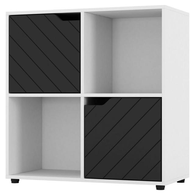 Bernj Bookcase 17 Stories Colour: White/Black on Productcaster.