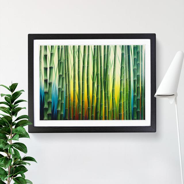 Colourful Bamboo Forest Vol.1 - Picture Frame Graphic Art Bay Isle Home Size: 46cm H x 64cm W x 2cm D, Frame Colour: Black on Productcaster.