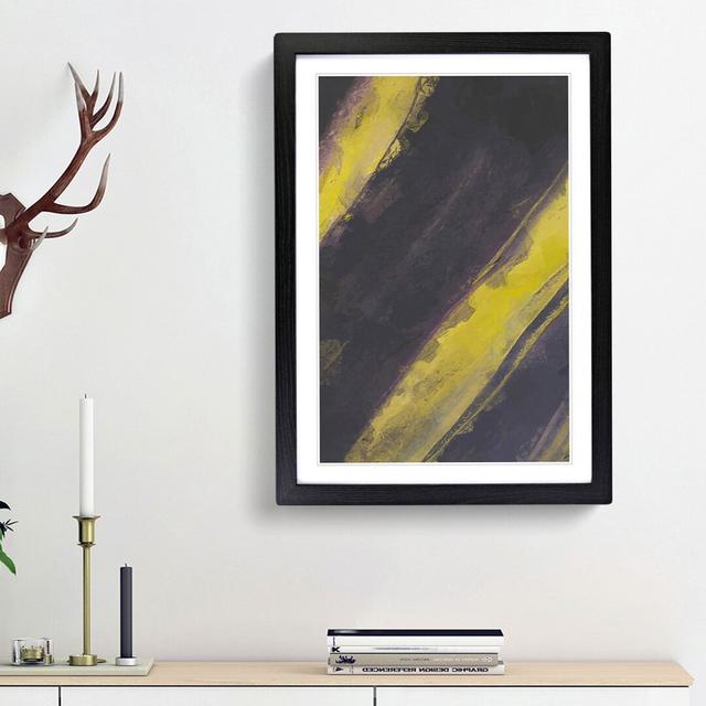 Stripes of Yellow in Abstract - Picture Frame Graphic Art Print on MDF East Urban Home Size: 87cm H x 62cm W x 2cm D, Frame Option: Black Framed on Productcaster.