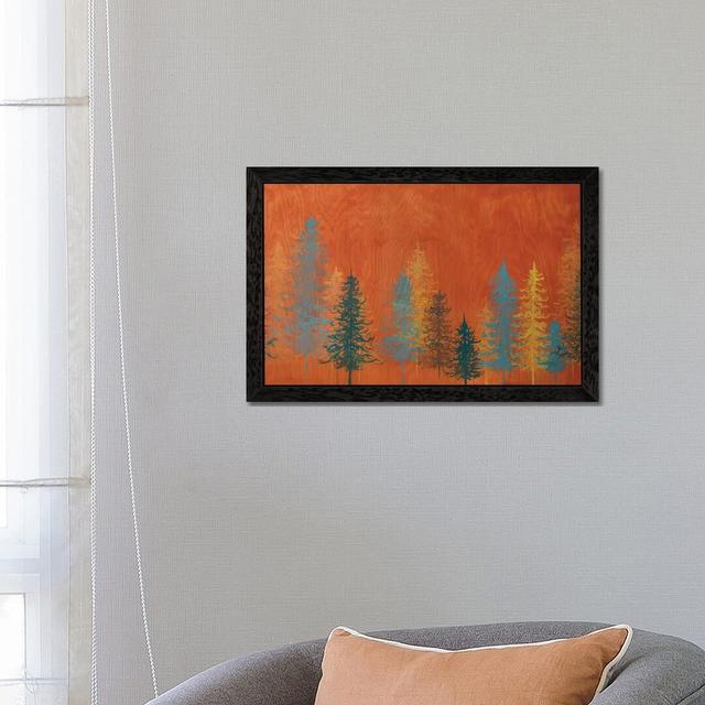 'Orange Trees' - Floater Frame Painting Print on Canvas Union Rustic Frame Option: Black Framed on Productcaster.