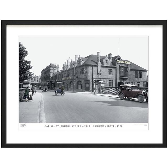 Salisbury, Bridge Street And The County Hotel 1928 - Single Picture Frame Print The Francis Frith Collection Size: 60cm H x 80cm W x 2.3cm D on Productcaster.