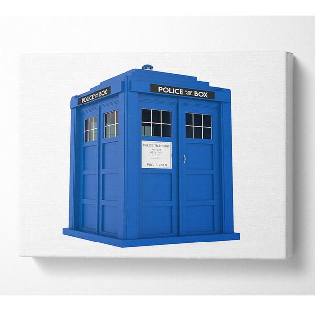 The Blue Police Box Britain - Wrapped Canvas Graphic Art 17 Stories Size: 66cm H x 106.6cm W on Productcaster.