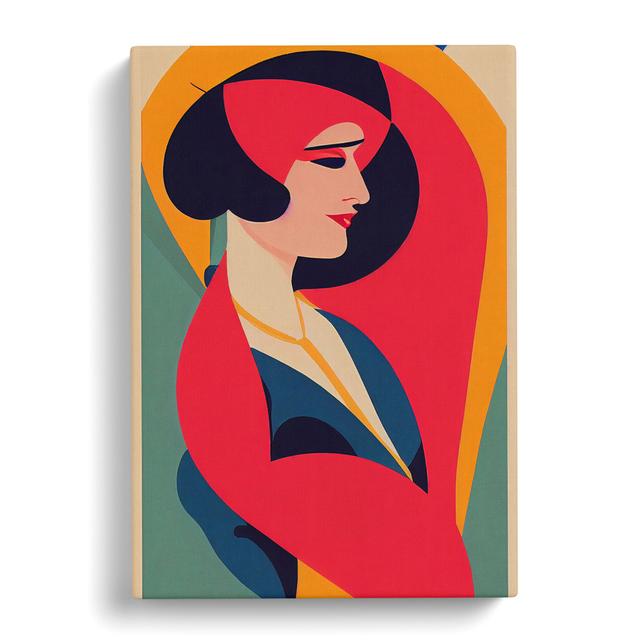 Woman Art Deco Style No.6 - Wrapped Canvas Print Fairmont Park Size: 60cm H x 40cm W x 3cm D on Productcaster.