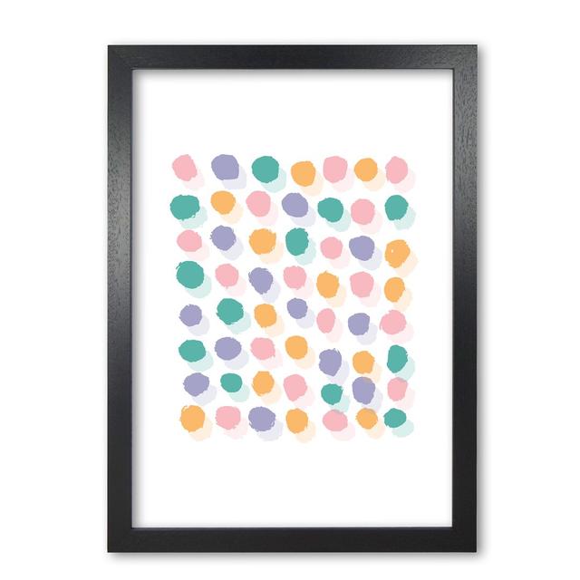 Pink Polka Dots Abstract - Print East Urban Home Format: Black Grain Frame, Size: 85 cm H x 60 cm W x 5 cm D on Productcaster.