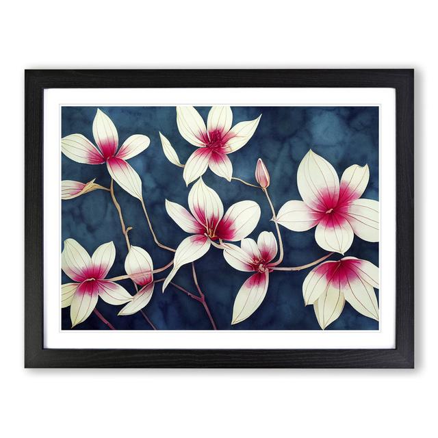 Ethereal Watercolour Flowers - Picture Frame Painting Marlow Home Co. Size: 25cm H x 34cm W x 2cm D, Frame Colour: Black on Productcaster.