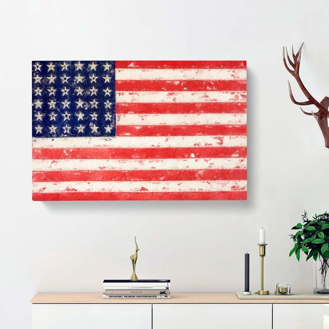 Flag of the United States of America - Wrapped Canvas Painting Print East Urban Home Size: 50cm H x 76cm W x 3cm D on Productcaster.