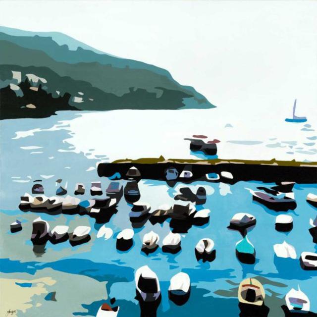 Boats by Bethann Lawson - Wrapped Canvas Art Prints Breakwater Bay Size: 122cm H x 122cm W on Productcaster.