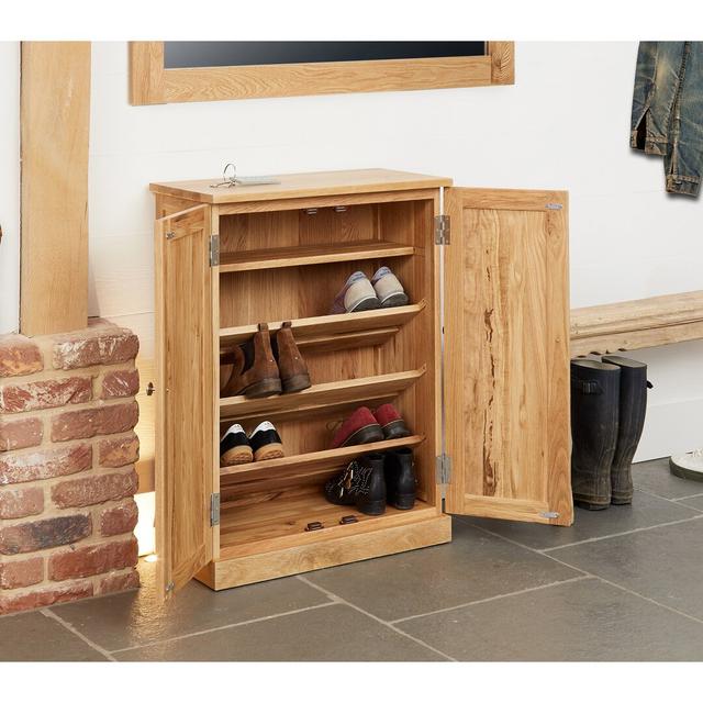 Oscar 12 Pair Solid Wood Shoe Storage Cabinet Marlow Home Co. on Productcaster.