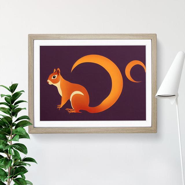 The Terrific Squirrel Abstract - Picture Frame Graphic Art Alpen Home Size: 46cm H x 64cm W x 2cm D, Format: Oak Framed on Productcaster.