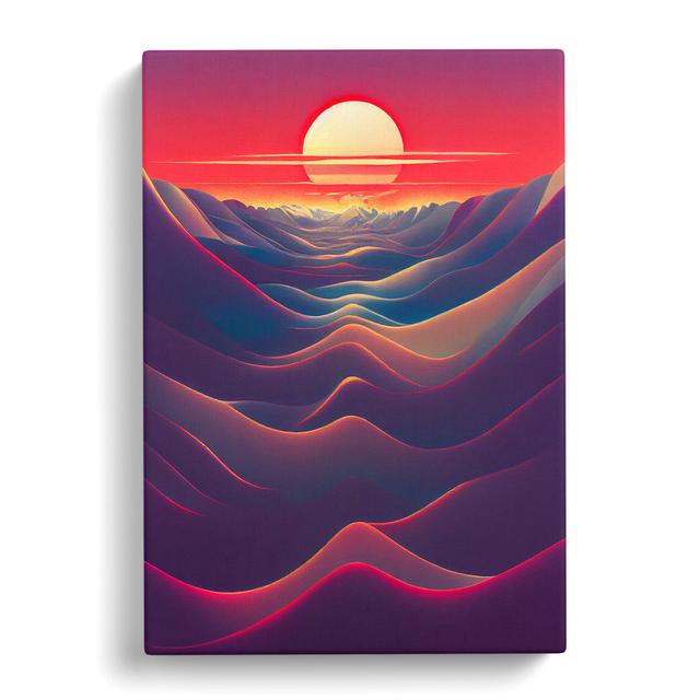 Abstract Art Mountain Sunset No.4 - Wrapped Canvas Graphic Art Alpen Home Size: 50cm H x 35cm W x 3cm D on Productcaster.