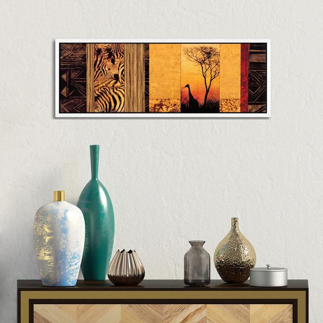 African Plains by Chris Donovan - Floater Frame Panoramic Gallery-Wrapped Canvas Giclée on Canvas Lark Manor Frame Colour: White, Size: 30.48cm H x 91 on Productcaster.