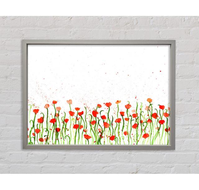 Red Poppy Garden Splash - Single Picture Frame Art Prints on Canvas Bright Star Size: 100cm H x 141.4cm W x 3.3cm D on Productcaster.