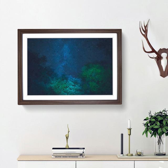 Stars Above a Forest in Canada - Picture Frame Graphic Art Print East Urban Home Size: 48cm H x 65cm W x 2cm D, Frame Option: Walnut Framed on Productcaster.