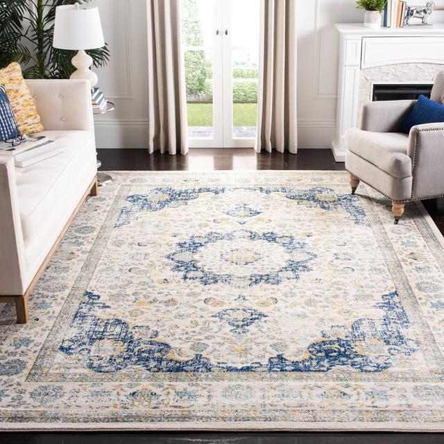 Tynemouth Ivory/Blue Rug Bloomsbury Market Rug Size: Rectangle 244 x 305cm on Productcaster.