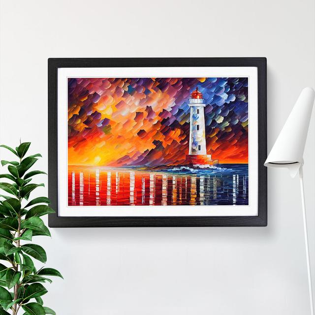 Colourful Lighthouse Vol.3 - Painting Breakwater Bay Frame Colour: Black Framed, Size: 25cm H x 34cm W x 2cm D on Productcaster.