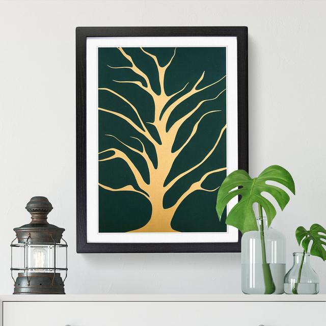 Tree Mid Century - Single Picture Frame Print Marlow Home Co. Size: 46cm H x 34cm W x 2cm D, Frame Option: Black on Productcaster.