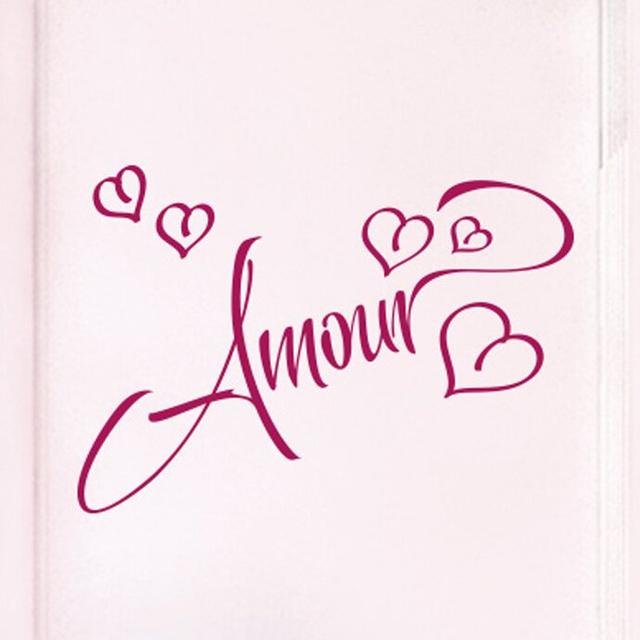 Amour Love in French Door Room Wall Sticker East Urban Home Colour: Violet on Productcaster.