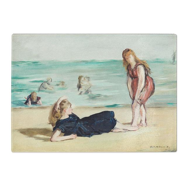 On the Beach by Edouard Manet Chopping Board East Urban Home Size: 0.4cm H x 28.5cm W x 39cm L on Productcaster.