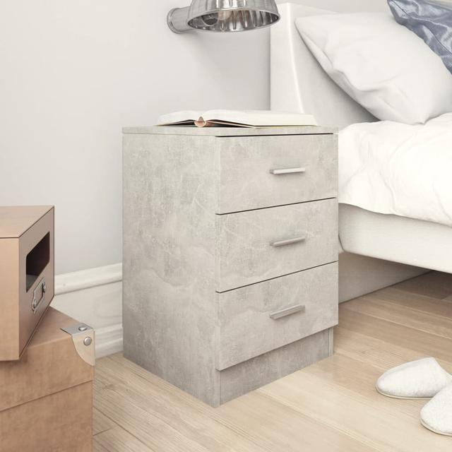 Lamuel Manufactured Wood Bedside Table Ebern Designs Colour: Concrete Grey on Productcaster.